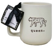 Wholesale - Tall Mug wDebossed "Queen" and Leopard Icon on Outside Nicole Miller C/P 36, UPC: 195010112772